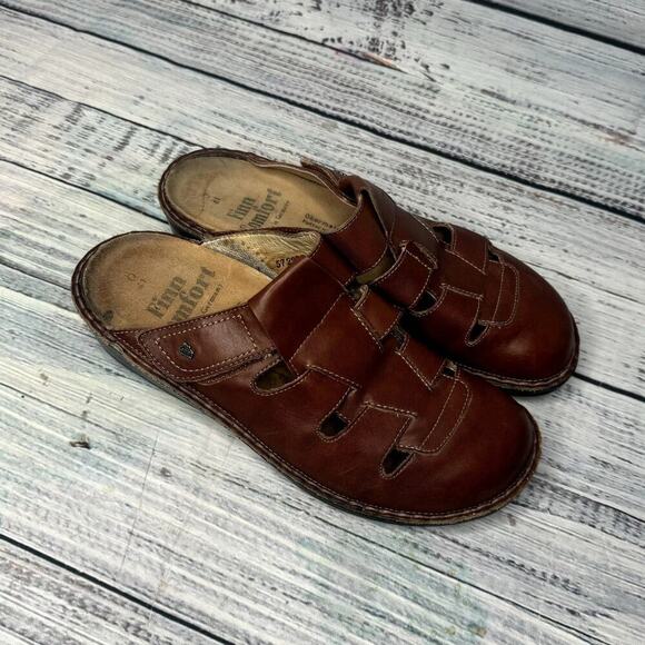 Finn Comfort Brown Leather Slip On Comfort Shoes Woman's 41 US 11 - Picture 1 of 4